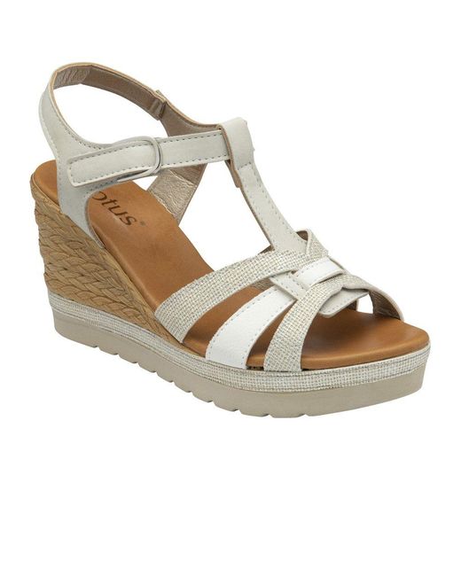Lotus Metallic Cavallo Wedge Sandals