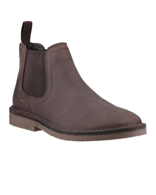 Hush Puppies Brown Shaun Leather Chelsea Boots for men
