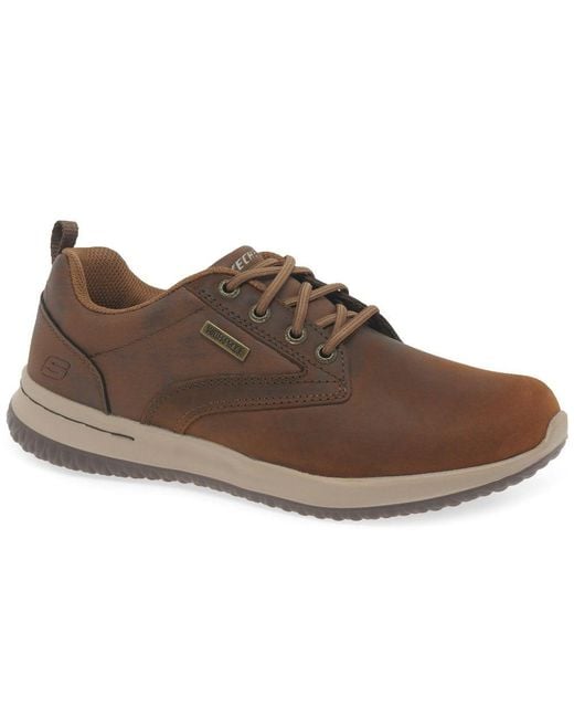 Skechers Delson Antigo Waterproof Shoes in Brown for Men | Lyst Canada