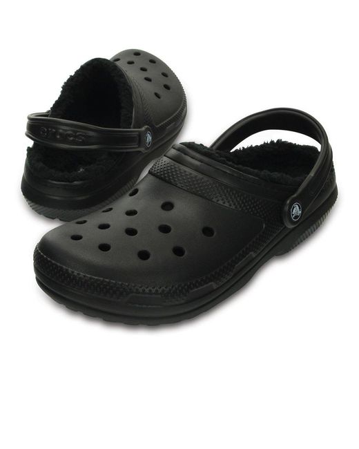 CROCSTM Black Classic Lined Clogs for men