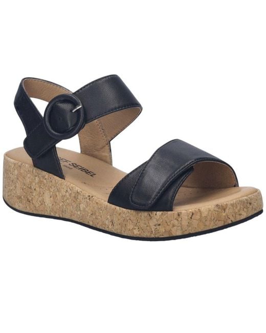 Josef Seibel Blue Evita 05 Wedge Sandals (Schwarz)