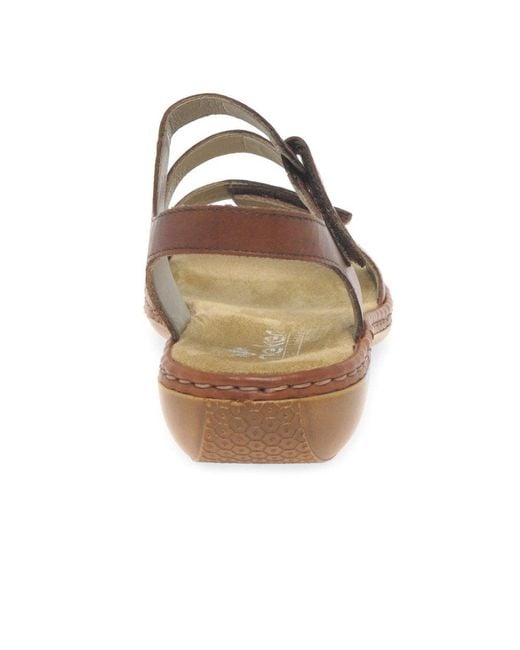 Rieker Brown Sphere Riptape Sandals