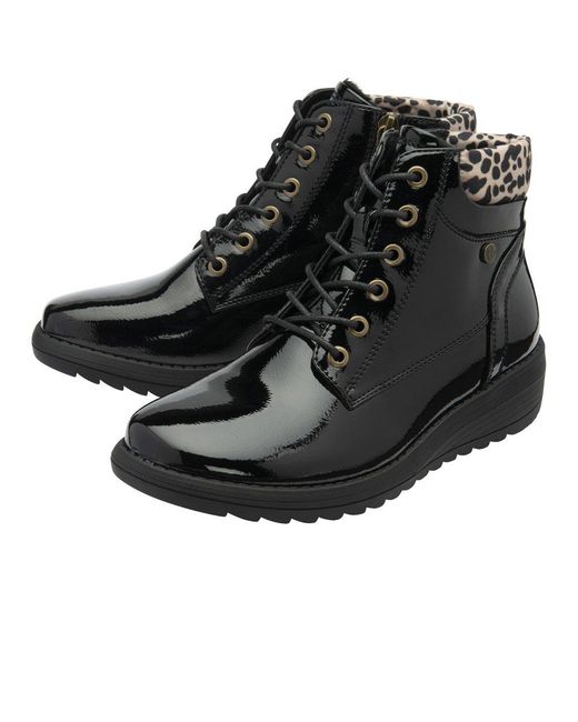 Lotus Black Abelia Ankle Boots
