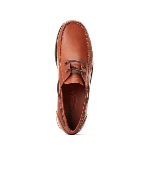 Base London Brown Stern Boat Shoes for men