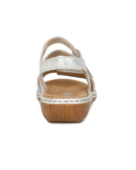Rieker White Sphere Riptape Sandals