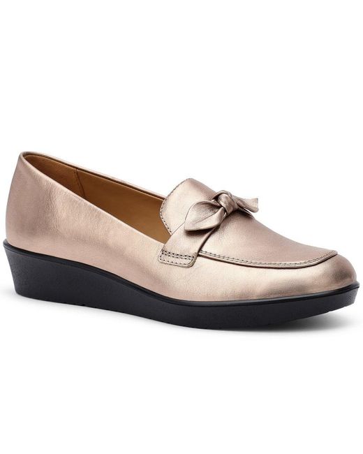 Hotter White Amber Low Wedge Loafers