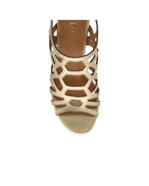 Lotus Metallic Rhi Wedge Sandals