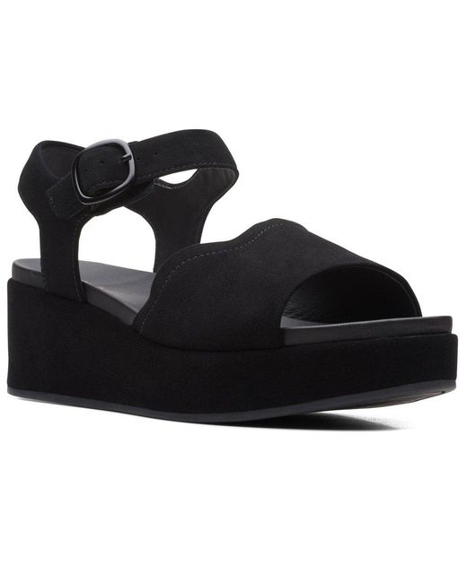 Clarks Black Kimmei Way Wedge Sandals