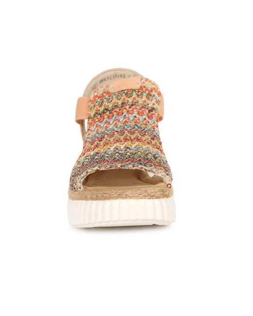 Rieker Natural Puerto Rico Wedge Sandals