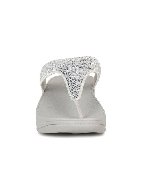 Fitflop Gray Fitflop Lulu Crystal Mix Toe Post Sandals
