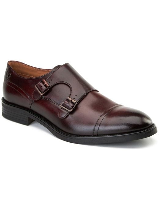 Base London Brown Taper Monk Shoes for men