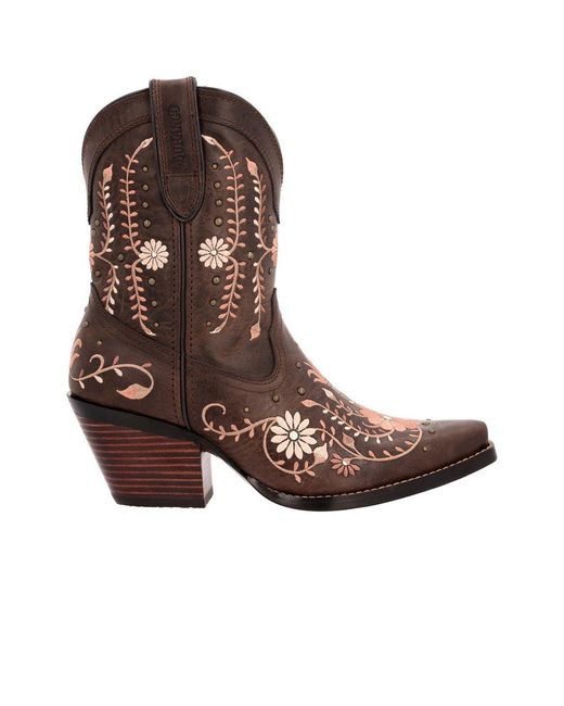 Durango Brown Crush Western Ankle Boots