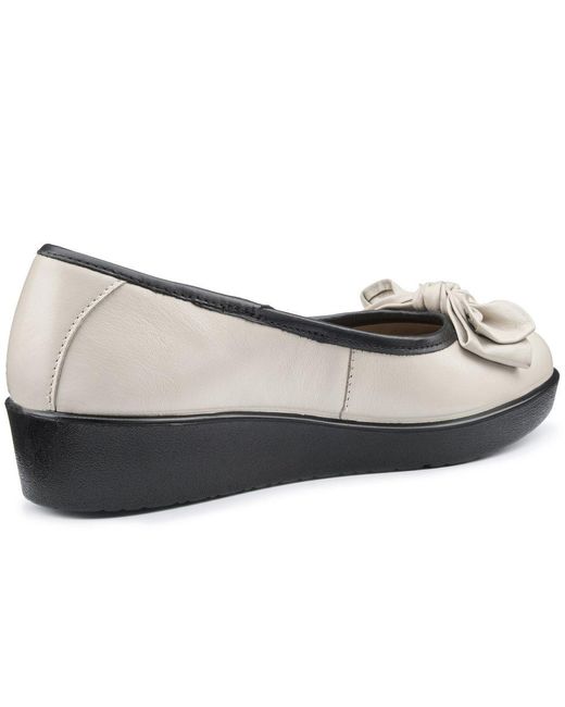 Hotter White Jade Low Wedge Pumps