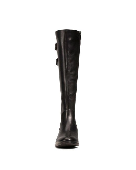 clarks knee high wedge boots