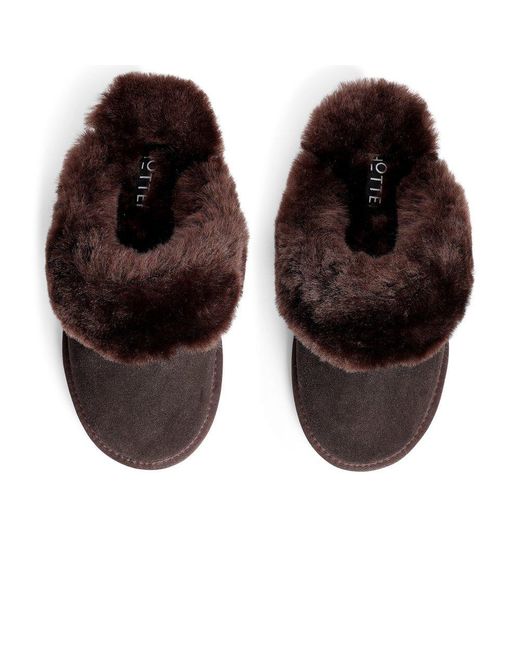 Hotter Black Candy Sheepskin Slippers
