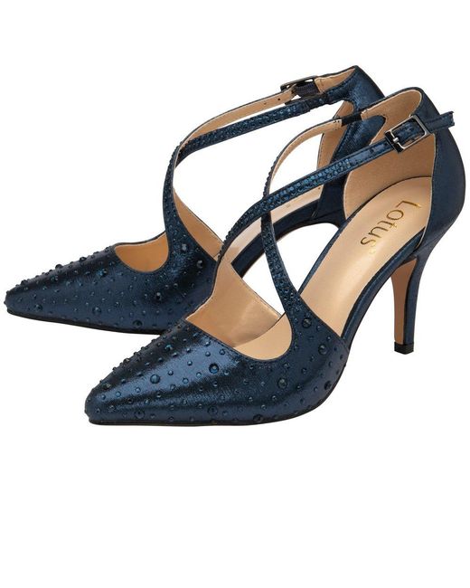Lotus Blue Panache Court Shoes
