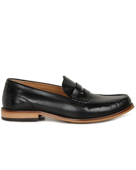 Base London Black Garfield Penny Loafers for men
