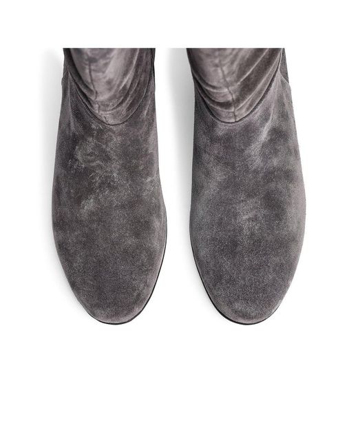 Hotter Gray Sloane Wide Fit Calf Length Boots