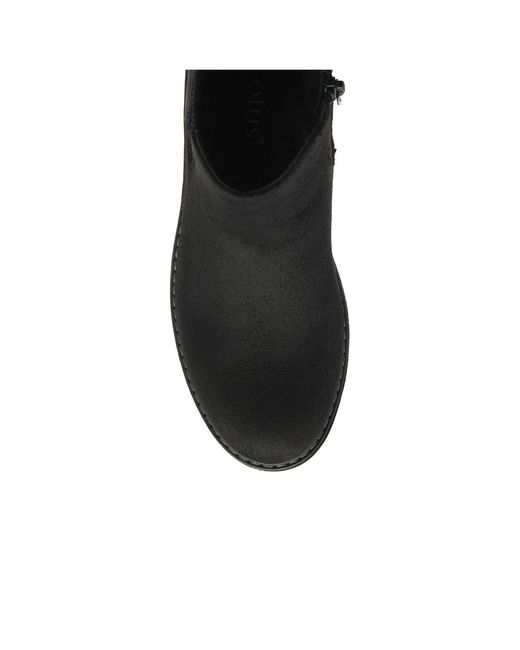 Lotus Black Prescott Ankle Boots