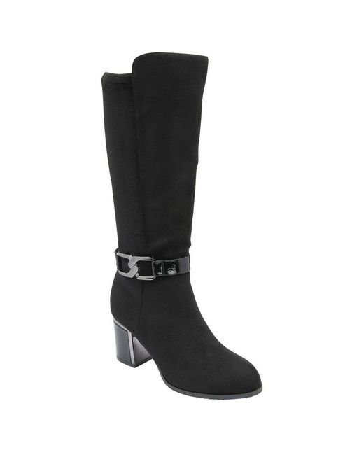 Lotus Black Harwin Knee High Boots