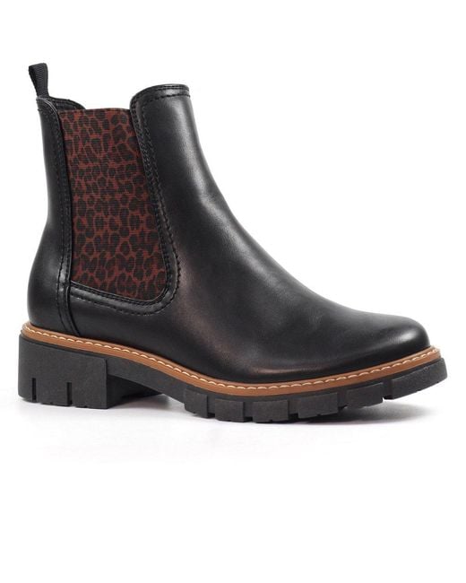 Lunar Black Ribble Ankle Boots
