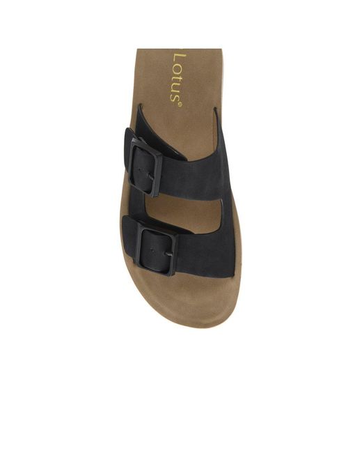 Lotus Black Volos Flatform Sandals