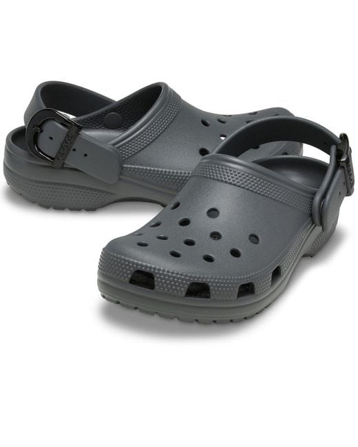 CROCSTM Gray Classic Buckle Clogs