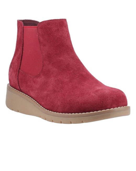 Hush Puppies Red Leonie Suede Boots