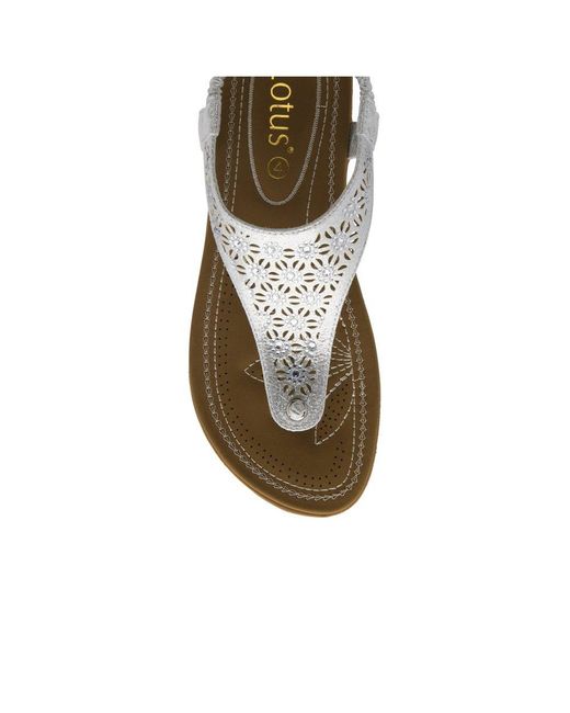 Lotus Metallic Vena Sandals