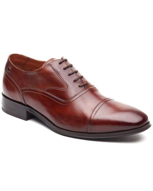 Base London Red Portico Toe Cap Oxford Shoes for men