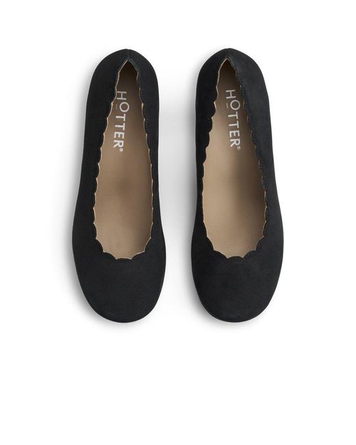 Hotter Black Jive Court Shoes