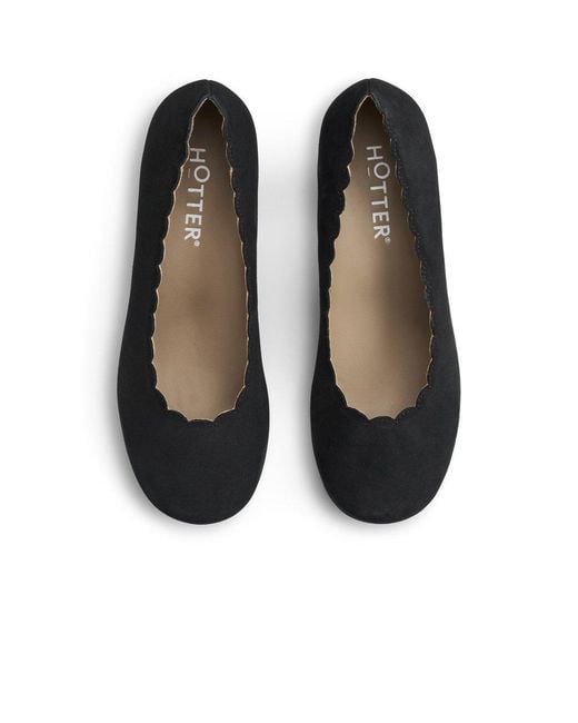 Hotter Black Jive Wide Fit Court Shoes