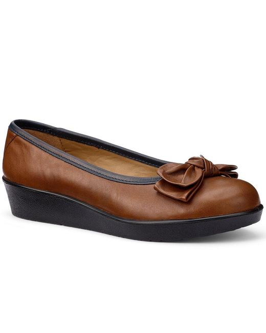 Hotter Brown Jade Low Wedge Pumps