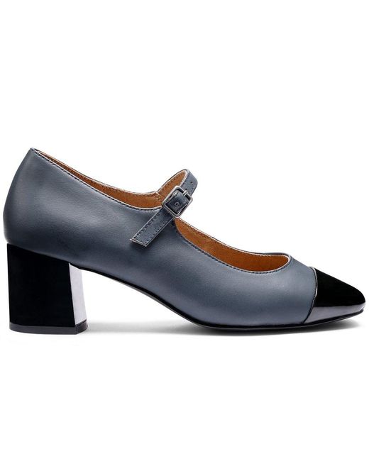 Hotter Blue Shimmer Mary Jane Court Shoes