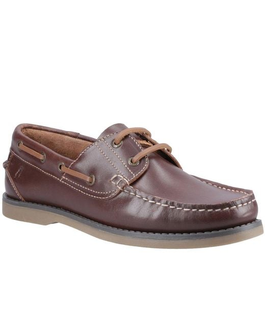 Hush Puppies Brown Wilson Boat Shoes for men