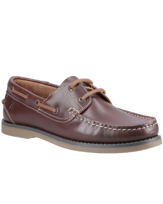Hush Puppies Brown Wilson Boat Shoes for men