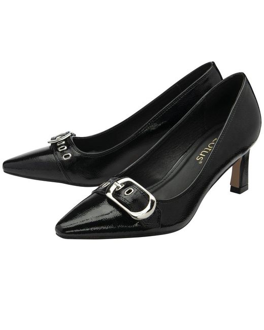 Lotus Black Lystra Court Shoes