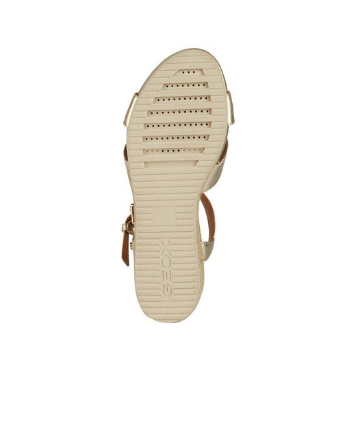 Geox Metallic D Ischia Corda Wedge Sandals