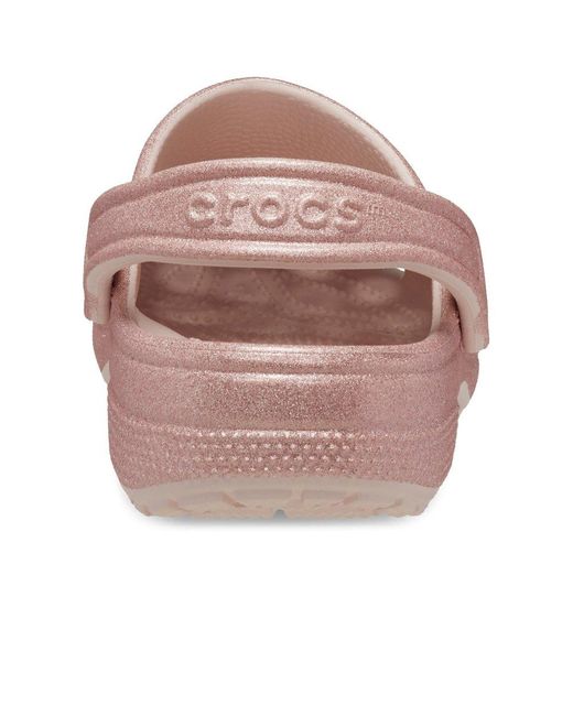 CROCSTM Pink Classic Glitter Sandals Size: 5
