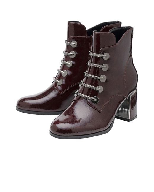 Lotus Brown Paisley Ankle Boots