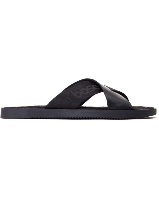 Base London Blue Webb Sliders for men
