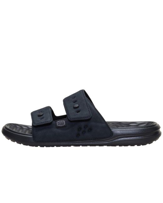HeyDude Blue Wave 2 Strap Slide Sandals for men