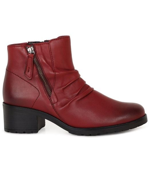 Gabor Red Jenna Ankle Boots