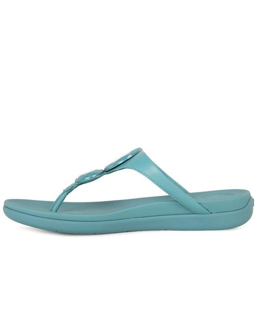 Fitflop Blue Solay Glossy Disc Toe Post Sandals