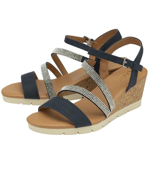 Lotus Blue Goldie Wedge Sandals
