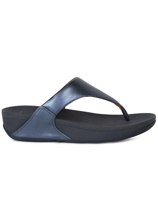 Fitflop Blue Lulu Leather Toe Post Sandals