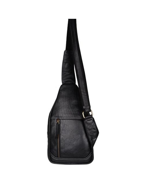 Lakeland Leather Black Keswick Sling Bag