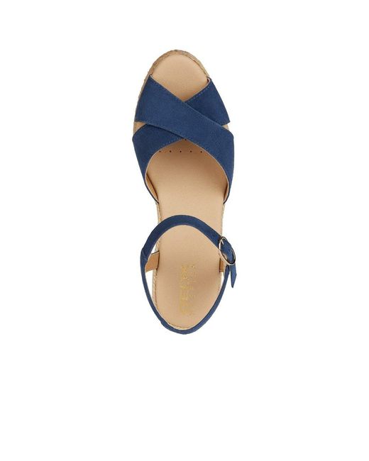 Geox Blue D Gelsa Low C Wedge Sandals
