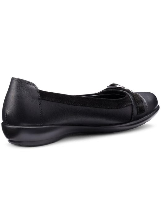 Hotter Black Sparrow Flat Pumps