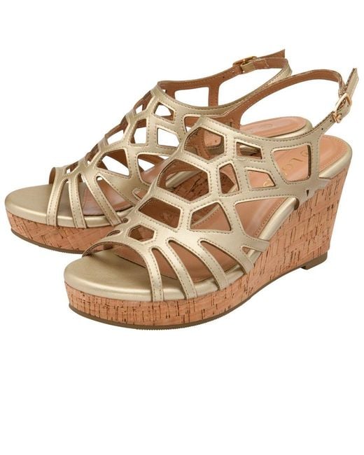 Lotus Metallic Rhi Wedge Sandals